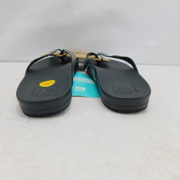 Reef Cushion Court Women's Snake Print Black Sassy Flip Flops Size 8 New - Picture 7 of 9
